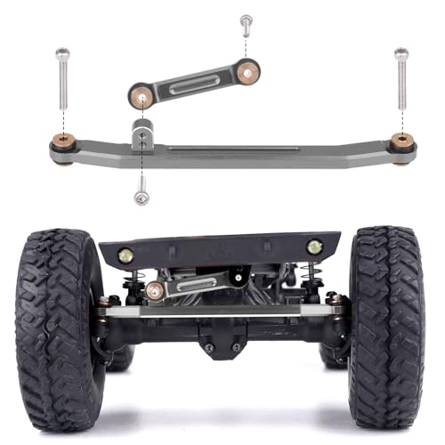 SCX24 Aluminum Steering Links for Axial SCX24 Bronco C10 Deadbolt Gladiator (Gray) - color: Gray