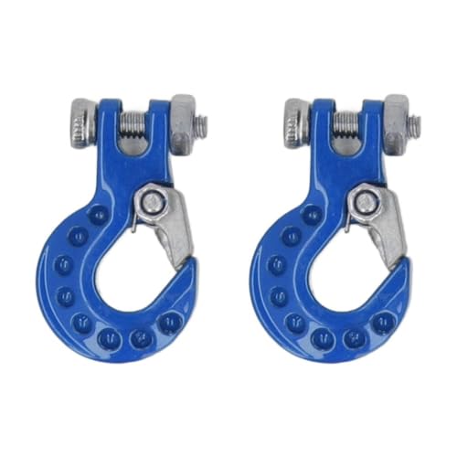 RC Car Tow Hook and Trailer Chain Set, Metal Recovery Style Scale Accessory for 1/10 RC Crawler SCX10 D90 D110 TF2 TRX4 - color: Blue
