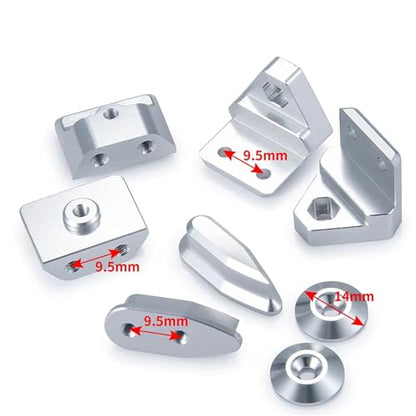 RC Cars Crawler Parts Compatible with Limitless 1/7 RC All-Road RC Crawler Car Upgrade Parts Metal Tail Fins RC Car Tail Wing Mount Set(Silver) - size: Silver
