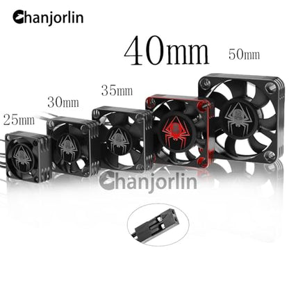 RC Car Metal Motor Cooling Fan 25mm 30mm 35mm 40mm 50mm RC Heatsink 28000RPM ESC Cooling Fans Silvery-Black for 1/8 1/10 1/12 Truck Off Road Crawler Car 540 550 Brushless OR Brushed (40mm)