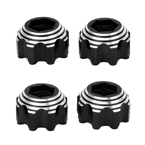 VBESTLIFE RC Wheel Hex Adapters, Aluminum Alloy 8x32 to 17mm Hex Adapters for 8x32 3.8in Wheels Electric Car Truck (Black) - color: Black