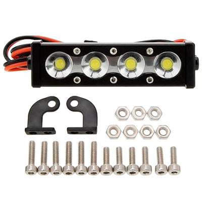 MEUS RACING RC Car LED Lights Roof Light Bar Kit - 1/10 1/8 Scale RC Crawler Upgrades for Axial SCX10, Wraith, Traxxas TRX4, TRX6, Redcat Gen8 (45mm, 4 Beads) - size: 45mm, 4 Beads