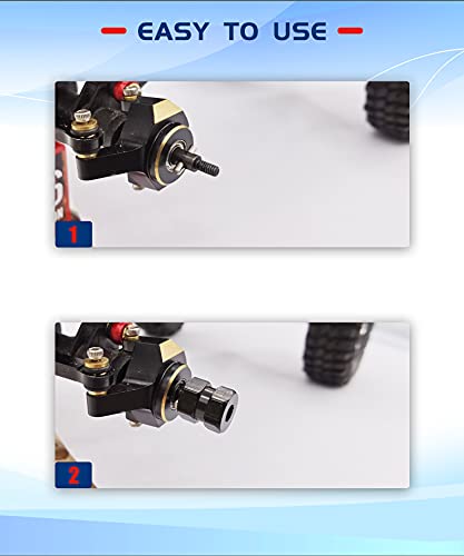 Aluminum 7mm Extended Hex Wheel Hubs for 1/24 SCX24 RC Crawler | 9.5mm Offset Extension 4Pcs Hex Drive Adapter CNC Machined High Strength Easy To Install - size: Black