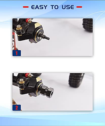 Aluminum 7mm Extended Hex Wheel Hubs for 1/24 SCX24 RC Crawler | 9.5mm Offset Extension 4Pcs Hex Drive Adapter CNC Machined High Strength Easy To Install - size: Black