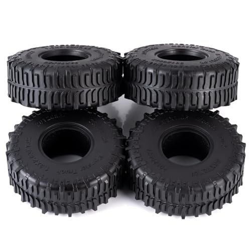 4PCS 1.3" Beadlock Tires with Foam Insert for 1/18 1/24 Axial SCX24 AX24 TRX4M RC Crawler Truck Car Upgrade Parts (A Style) - color: *a Style