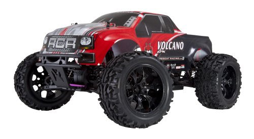 Redcat Racing Volcano EPX 1/10 Scale Electric RC Monster Truck – 4WD RC Truck with 2.4GHz Radio, Waterproof Electronics, 19T Brushed 550 Motor, Battery & Charger, Red