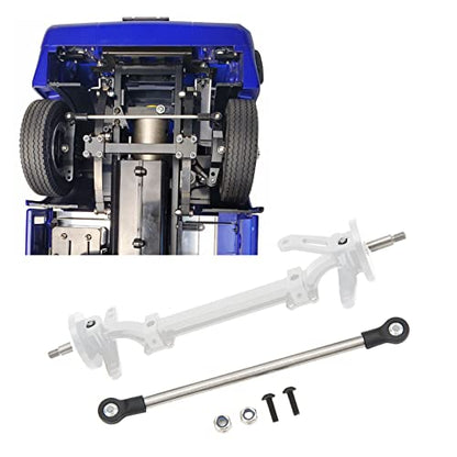 Diydeg RC Axle, Aluminium Alloy 1/14 RC Truck Front Steering Rod Link Pole Wheel Axle, RC Front Steering Wheel Axle Upgrades Parts for 1/14 Remote Control Unpowered Tractor Truck (Silver)