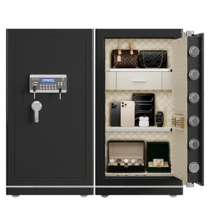 FABAO Safe Box,8.1Cu Ft Home Safes with Fireproof and Waterproof Bag,Removable Shelf,Digital Keypad,Built-In Drawer,Dual Alarm Security for Money,Documents,Ideal for Office,Home Use - size: 8.1 Cubic Feet