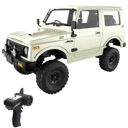 Losbenco RC Crawler 1/10 Scale RC Rock Crawler, WPL C74 Jimny RC Truck All Terrain RC Car RTR 4x4 Off-Road Remote Control Trucks with LED Lights and Two Batteries for Kids and Adults