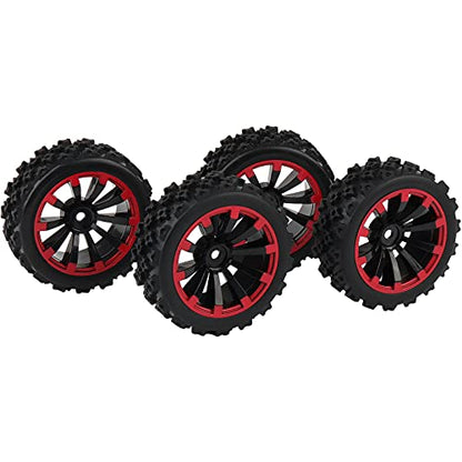 1/10 RC Car Tires 12mm Hex Wheels | For 1/18 Truck 1/12 to 1/16 Buggy, Compatible with Slash WLtoys 144001 A959 124018 124019 - color: black