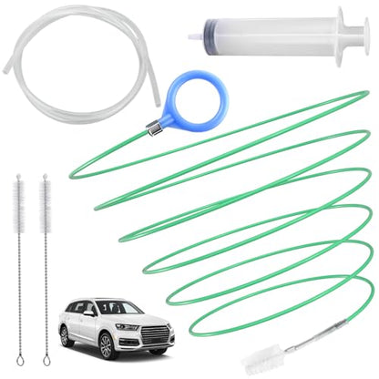 Auto Sunroof Drain Cleaning Tool, 120 Inch Flexible Tube Cleaning Brush | with Pipe Cleaning Brush, Injector Hose, and Injector Soft Drain Brush, Car Sunroof Cleaner for Drains, Sewers, Windshields - size: 120 Inch kits