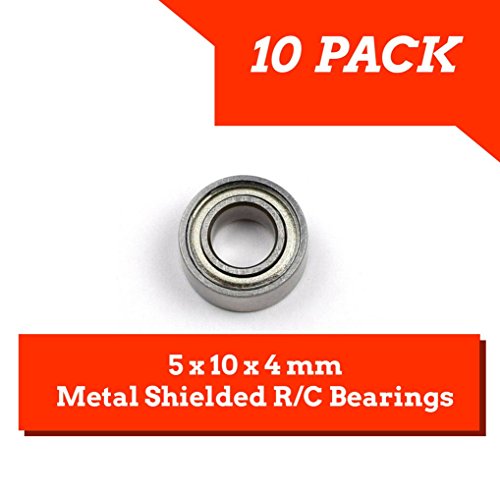 10 Pack 5x10x4mm Metal Shielded Ball Bearings MR105ZZ - Apex RC Products #1920M