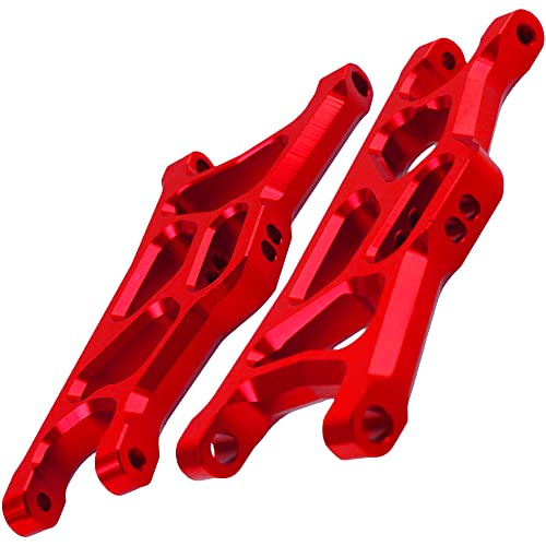 Aluminum Suspension A-Arms Set w/Tie Bar Front Rear Upgrades Parts Compatible with 1/10 Traxxas Slash 2WD RC Car,Replacement of 2555 3631 2532 (Red) - color: Red