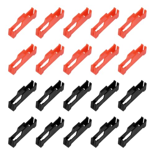 MECCANIXITY 40 Pcs Servo Extension Cable Clips Lock, Servo Cable Safety Connector Lead Wire Buckle Lock for RC Car Plane Boat DIY Y Adapter Cable, Red/Black - color: Red/Black