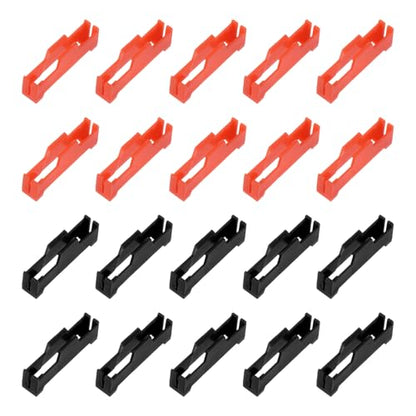 MECCANIXITY 40 Pcs Servo Extension Cable Clips Lock, Servo Cable Safety Connector Lead Wire Buckle Lock for RC Car Plane Boat DIY Y Adapter Cable, Red/Black - color: Red/Black