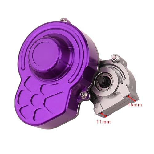All Metal Complete Gearbox Transmission with Motor Gears for 313mm Wheelbase 1/10 RC Crawler Truck Axial SCX10 & SCX10 II DIY Upgrade Parts (Purple) - color: Purple