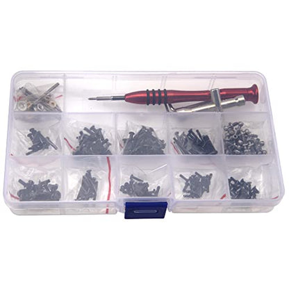 260PCS Repair Tool Kit M2 M2.5 Fastener Screw Bolts Hex Wrench Swing Arm Pins Ball Head Screw Compatible with WLtoys 1/18 A949 A959 A969 A979 K929 RC Car