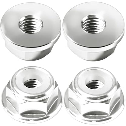 4Pcs M2 Flange Lock Nuts Metric Nylon Inserted Hex Self-Lock Non-Slip Aluminium Self Clinching Nuts for 1/24 RC Car Axial SCX24 Furniture DIY Industrial Construction Fasteners - color: Silver, size: 4Pcs