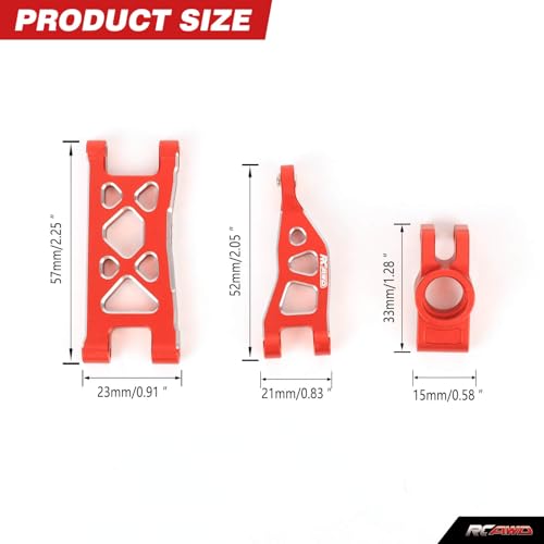 RCAWD Aluminum Rear Suspension Arm Hub Set for Arrma Mojave Grom