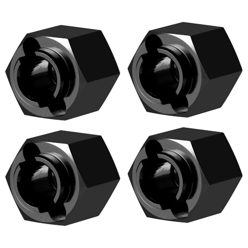 4PCS/Set Aluminum RC Car Wheel Hubs Adapters for Redcat Ascent 1/18th RC Crawler Car Upgrades (Black) - color: Black