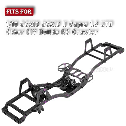 RC Carbon Fiber LCG Chassis Frame Upgrades Part for 1/10 SCX10 SCX10 II Capra 1.9 UTB & Other DIY Builds RC Crawler,Front Mounted Transmission LCG Chassis Kit,Cab Body Mount Brace,Black - color: Black - (Carbon Fiber)