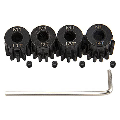 ShareGoo Mod 1 Hardened Steel M1 Pinion Gear Sets 11T 12T 13T 14T fit 5mm RC Motor Shaft Compatible with Arrma Traxxas Axial HSP Redcat Losi 1/8 1/10 Scale RC Car Truck Buggy