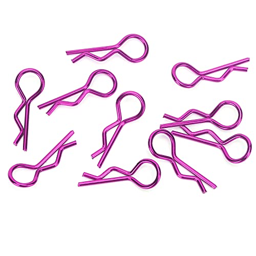 Qiilu Durable RC Body Clips for 1/5 1/6 /8 /10 RC Car - 10Pcs Metal Shell Clip Pins, Teardropshaped Pull Tabs (Purple) - color: Purple