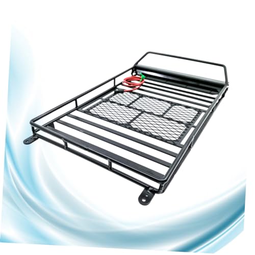 1Pc Car Luggage Carrier Roof Rack Storage Shelf with Light Bar Rc Crawler Accessory for Vehicles for Cargo Transport and Decoration