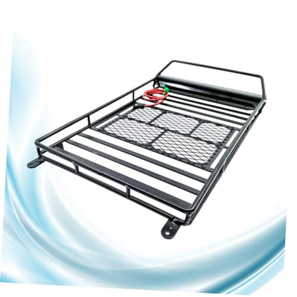 1Pc Car Luggage Carrier Roof Rack Storage Shelf with Light Bar Rc Crawler Accessory for Vehicles for Cargo Transport and Decoration