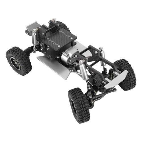Asixxsix RC Crawler Chassis Frame Kit, Lightweight Strong Modular Design RC Upgrade Parts, Composite Material Chassis Frame Kit with Easy Installation for Ascent 18 1/18 Crawler (Black and Silver) - color: Black and Silver