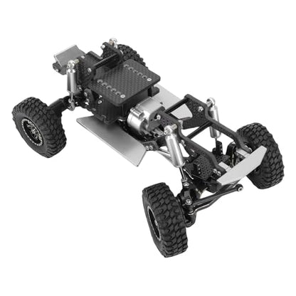 Asixxsix RC Crawler Chassis Frame Kit, Lightweight Strong Modular Design RC Upgrade Parts, Composite Material Chassis Frame Kit with Easy Installation for Ascent 18 1/18 Crawler (Black and Silver) - color: Black and Silver