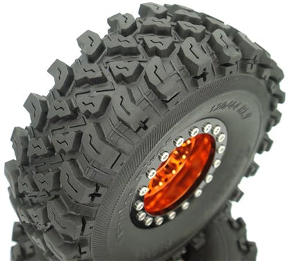 RC 1.9 Beadlock Wheels Negative Offsets 8mm and Tires for 1/10 SCX10 SCX10 SCX10 Pro TRX4 TRX6 Gen7/8 RC Crawler Remote Control Car Upgrades Aluminum 1.9 Wheel Rims (Orange Black) DK - color: Orange Black