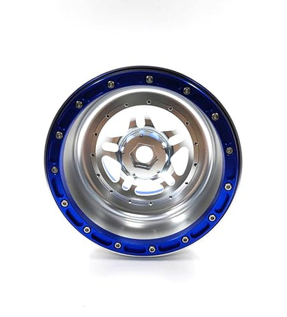 CNC aluminum bead lock wheel For LOSI Super Baja Rey 2.0 1/6 1pcs (silver+blue) - color: silver+blue