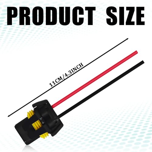 Headlight Connector Plug Fog Light Headlight Wiring Harness Pigtail Sockets Female Adapter Kit for 9005 9006 9012 HB3 HB4, Headlamp Wire Harness Plug Socket Connector for Car Accessories (2PCS) - style: 2PCS