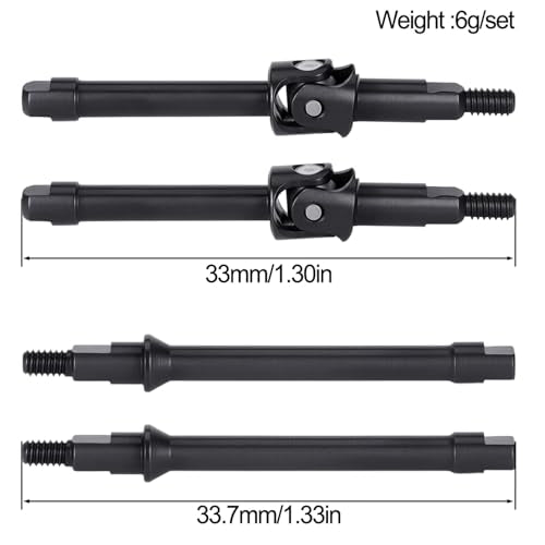 GOUPRC Racing Steel CVD Axle Shafts Driveshaft Front Rear for 1/30 Axial SCX30 RC Crawler Upgrades