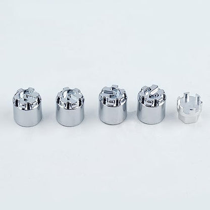 DJX 4PCS Aluminum M4 Wheel Nut Center Cap Locking Hubs w/Tool for 1/10 RC Crawler Traxxas TRX4 Axial SCX10 90046 D90 Redcat Gen7(Chrome) - color: Chrome