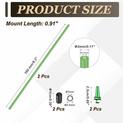 uxcell 160mm Plastic Protection Antenna Tube, RC Antenna Tube with Mount and Cap for RC Car Boat Drone Receiver(Green, 2 Pcs) - color: Green, size: 160mm