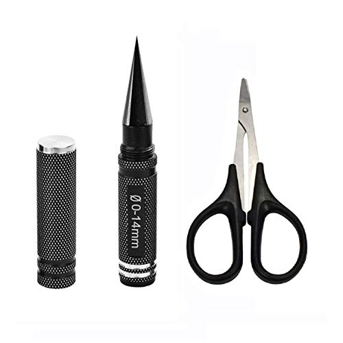 ShareGoo Universal 0-14mm RC Reamer Hole Puncher with Sleeve & Curved Scissors Tool Drills Set for RC Body Shell RC Car Truck Tank Drone (Black)