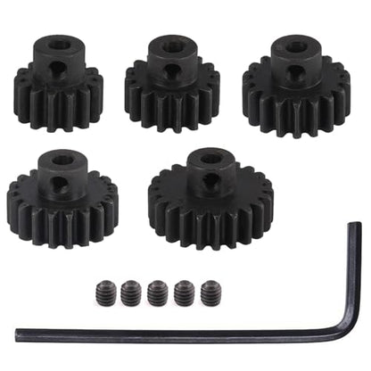 0.8M Hardened Steel Pinion Gear Set 1/8 inch 3.175mm Hole 14T 16T 18T 20T 22T with Hex Key for RC Brushless Brush Motor RC Car Upgrade(Compatible with 0.8 Metric Pitch) - size: 14 16 18 20 22T