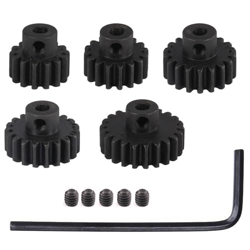 0.8M Hardened Steel Pinion Gear Set 1/8 inch 3.175mm Hole 14T 16T 18T 20T 22T with Hex Key for RC Brushless Brush Motor RC Car Upgrade(Compatible with 0.8 Metric Pitch) - size: 14 16 18 20 22T