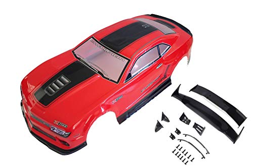 1/10 Scale RC Printed Precut Drift Racing Touring Onroad Car Body Shell Width 190mm with Wing Mirror Accessories (Red Black Stripe) - style: Red Black Stripe