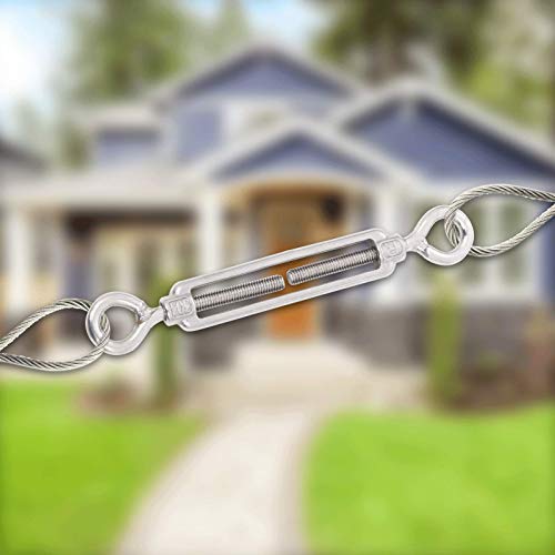 10 Pack M6 Eye and Eye Turnbuckle for Cable Wire Rope Tension Heavy Duty Stainless Steel Turnbuckle for Sun Shade, Hanging Outdoor Lights Strings - style: Eye and Eye Turnbuckle
