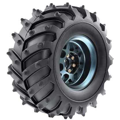 REDSPIDER • Metal 2.2 Beadlock Wheels and Tires 2.2'' Crawler Monster Spike Tire(4pcs) for 1/10 RC Crawler Car TRX4 TRX6 Axial SCX10 90046 SCX10 III AXI03007 Tamiya CC01 D90 D110 (Titanium) - color: Titanium