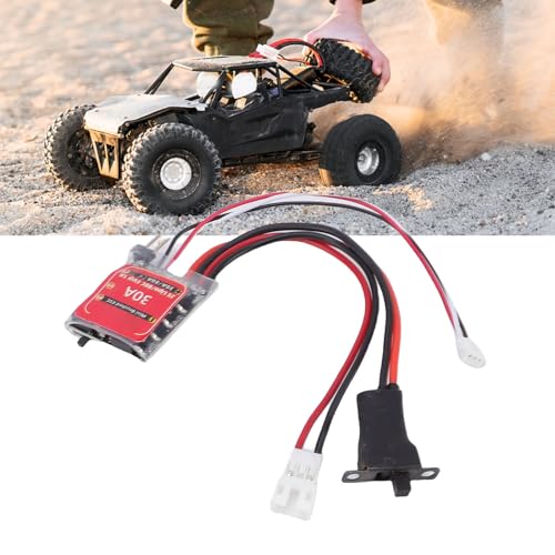 Mini RC Brushed ESC 30A, Wireless Motor Speed Controller with Brake for 2S Lipo Ni - MH Battery, Compatible with N20 N130 N180 Motors, Fit 1/18 1/24 1/32 Scale RC Cars