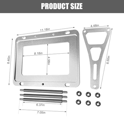 Aluminum Silver Billet Box, Universal Battery Tray Hold Down Trunk Relocation Racing Mount,Compatible with Most Car and Truck