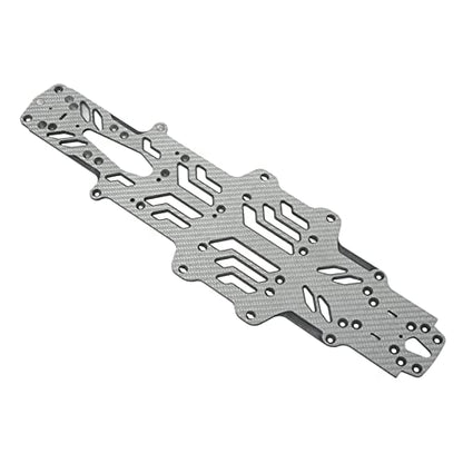 RC Drift Racing Chassis Plate, Carbon Fiber Aluminum Alloy RC Car Chassis Upgrade Parts, High Strength CNC Carbon Fiber for MST RMX2.0S RRX2.0S 1/10, Lightweight Two Layer Hollow D (Silver SSG) - color: Silver Ssg