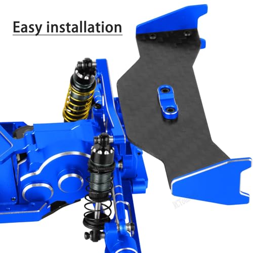 RC Carbon Fiber Tail Wing/Aluminum Wing Mount Upgrade Parts for 1/24 Micro-B 2S 2WD RTR Race Buggy（LOS00007,Navy Blue(LOS-1771,LOS-1770) - color: Navy Blue-(upgrades Part）