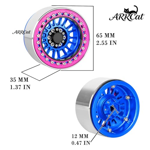 Alloy 2.2 Beadlock Wheels Rims for 1/10 TRX4 TRX6 SCX10 SCX10 II SCX10 III SCX10 Pro Gen7/8 D90 VS4-10 MST CFX RC Crawler Car,RC 2.2 Beadlock Wheel Off Road Buggy Rally RC Truck Wheel,Navy Blue - color: Navy Blue - (Alloy 2.2 Beadlock)