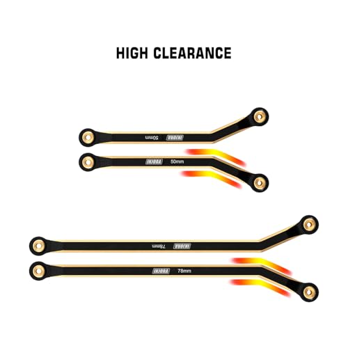 INJORA Brass High Clearance 4 Links Set for SCX24 Gladiator Power Wagon(BR) - color: Black Brass
