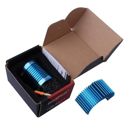 HobbyPark 540 Brushless Motor 3.175mm Shaft 3930KV w/Heatsink fit 2S 3S Lipo Battery for 1/10 Scale RC Cars Off Road Buggy On Road fit Traxxas Arrma Axial Redcat Losi ECX
